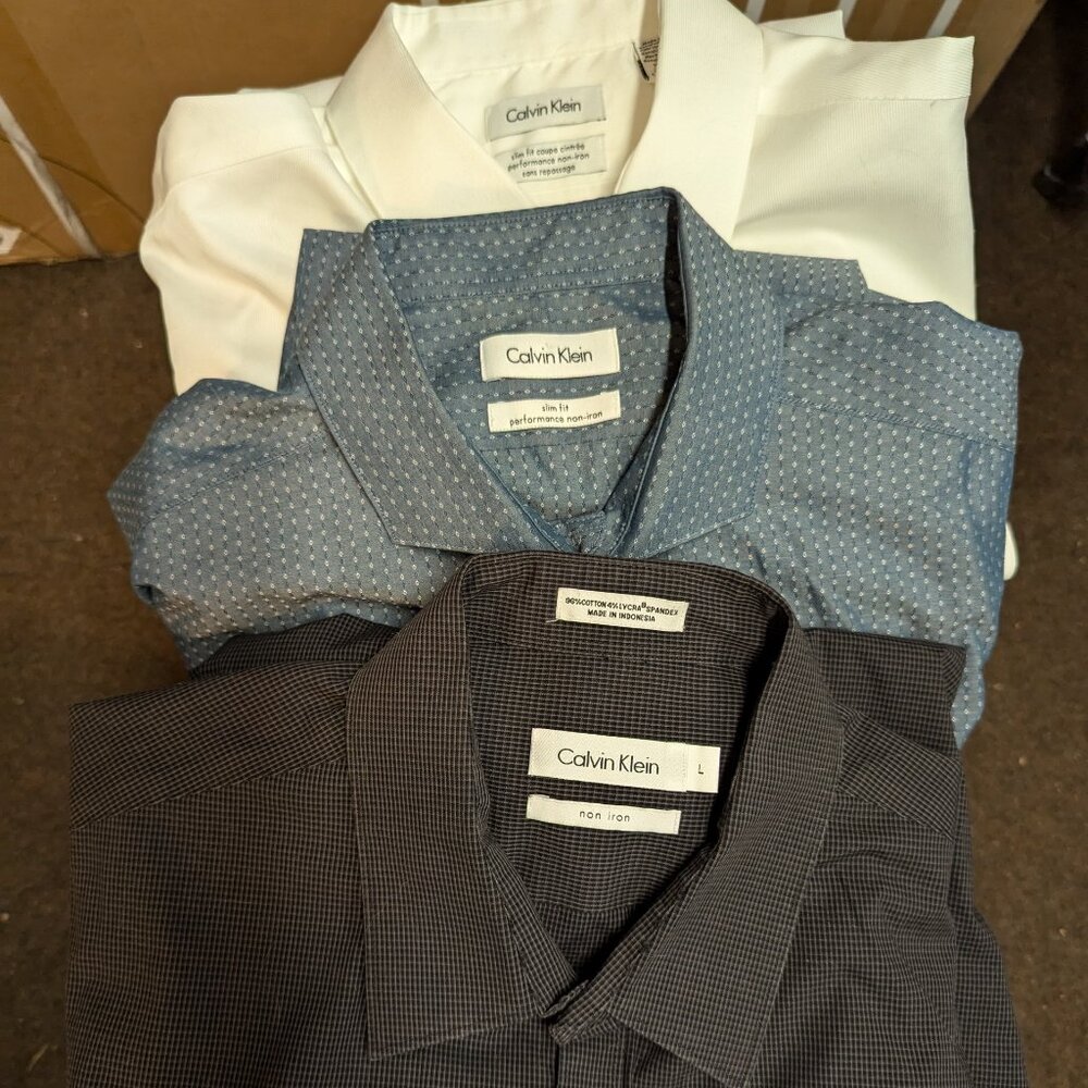 Calvin Klein Men's Dress Shirts -SLIM FIT 3 pcs